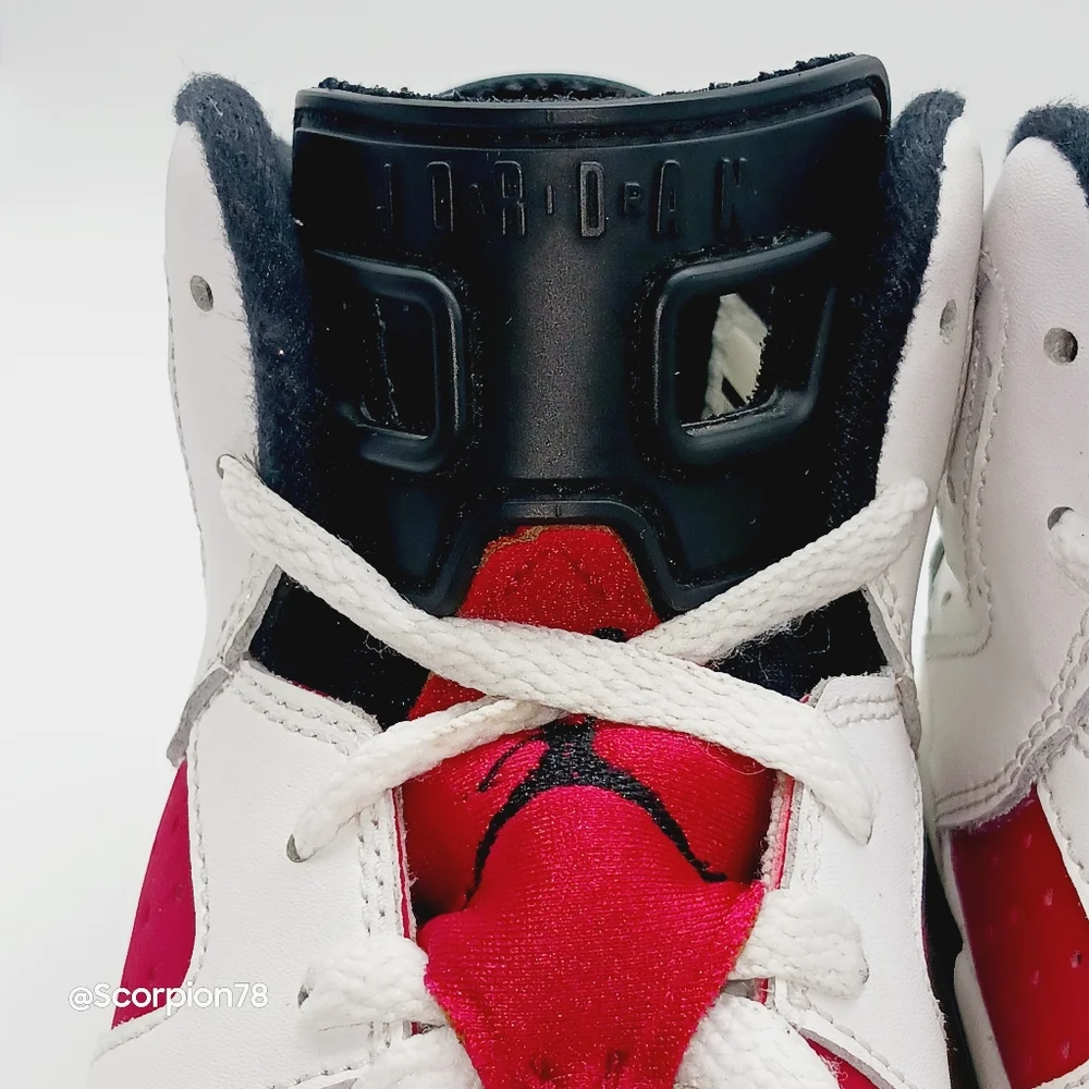 Jordan 6 Retro "Carmine" 2014 Basketball Shoes Size 4.5 Youth/6 Women - Picture 9 of 13